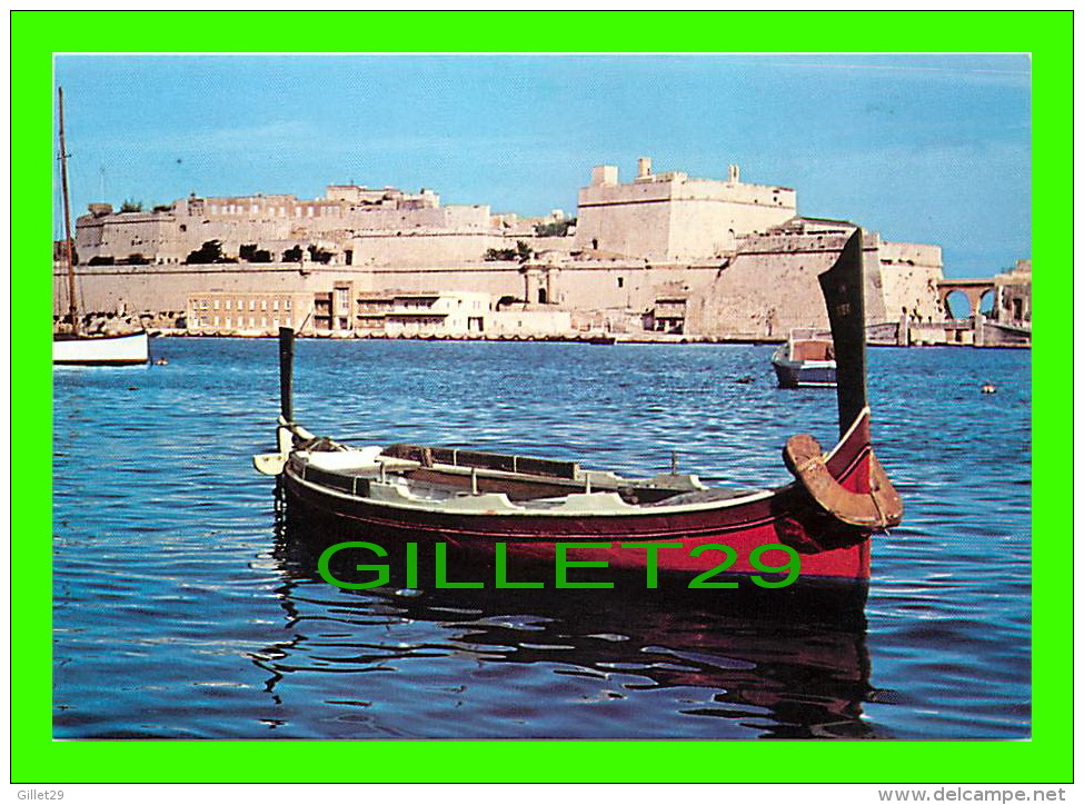 MALTA - THE MALTESE DGHAJSA WITH FORT ST. ANGELO ON THE BACKGROUND - MJ PUBLICATIONS - - Malte