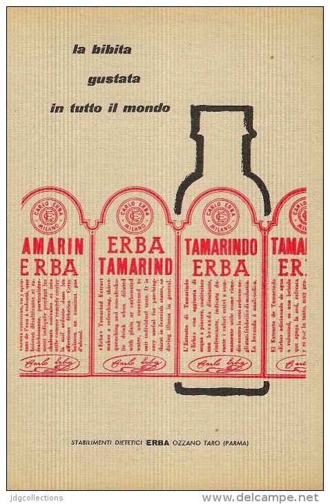 # TAMARINDO ERBA 1950s Advert Pubblicità Publicitè Reklame Food Drink Bibita Bebida Getrank Boisson - Manifesti