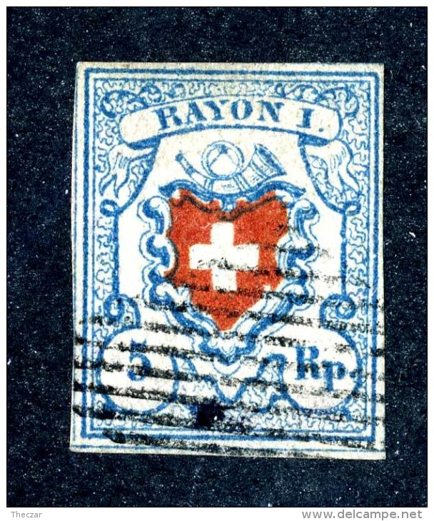 1831 Switzerland  Michel #7 II  Used  Scott #7 Proofed ~Offers Always Welcome!~ - 1843-1852 Poste Federali E Cantonali