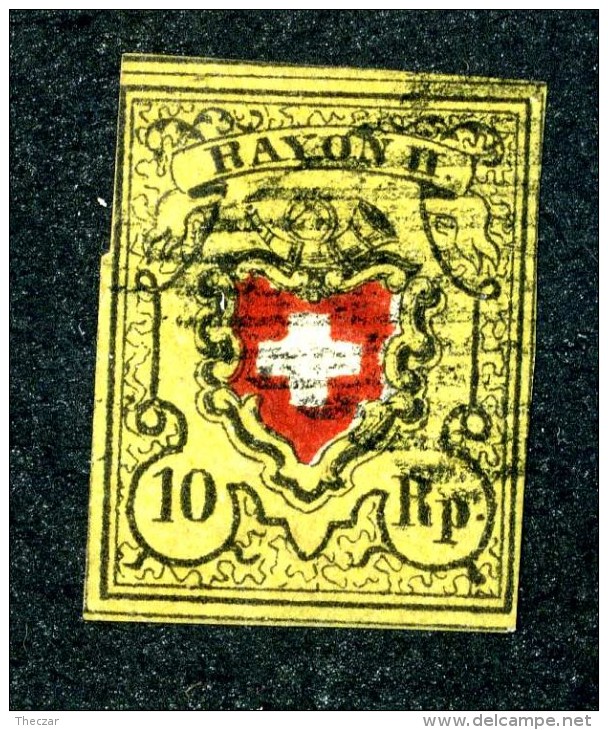 1835 Switzerland  Michel #8 II  Used  Scott #8  ~Offers Always Welcome!~ - 1843-1852 Federale & Kantonnale Postzegels