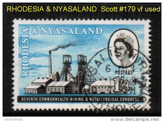 RHODESIA &amp; NYASALAND   Scott  # 179  VF USED - Rhodésie & Nyasaland (1954-1963)