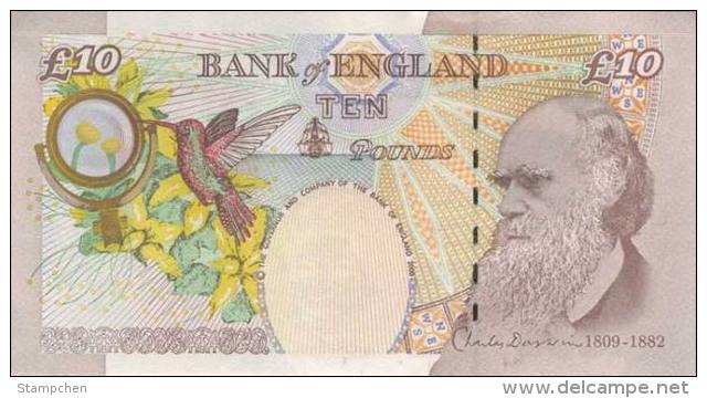 Great Britain 10 Pounds Banknote UNC 1 Piece Hummingbird Biology - 10 Pounds