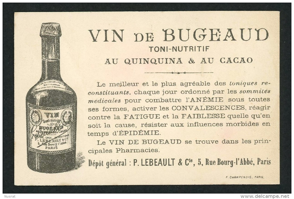 Chocolat Félix Potin, Vin De Bugeaud, Lith. Champenois TM3-107, Fillette Avec Chiens, Jeux De Cirque - Félix Potin