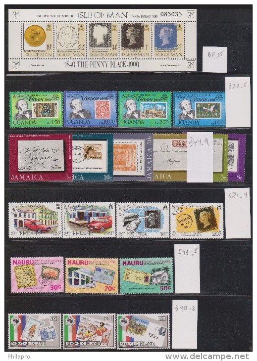 ISLE OF MAN+UGANDA+JAMAICA+ST HELENA+NAURU+NORFORK  TIMBRES SUR TIMBRES ** MNH  Réf  6062 - Ologrammi