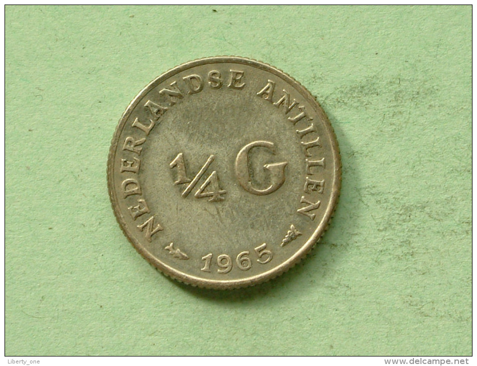 1965 - 1/4 G - KM 4 ( Uncleaned - For Grade, Please See Photo ) ! - Netherlands Antilles