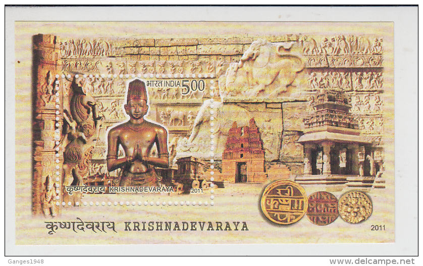 India 2011  Krishnadevaraya  (Vijaynagar Empire)   Miniature Sheet # 62499  Inde  Indien - Blocks & Sheetlets