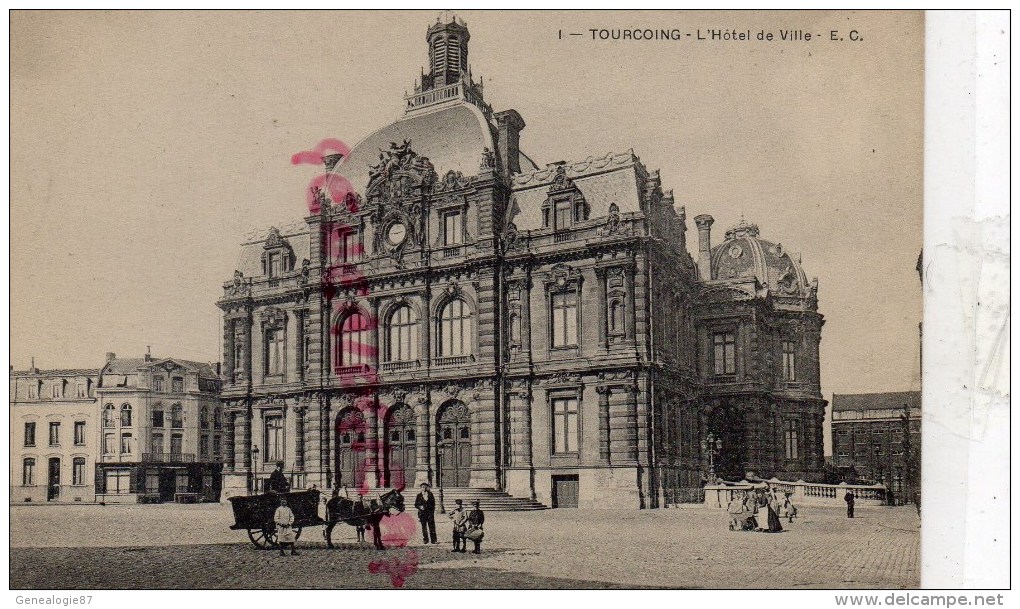 59 - TOURCOING - L- HOTEL DE VILLE   ATTELAGE - Tourcoing