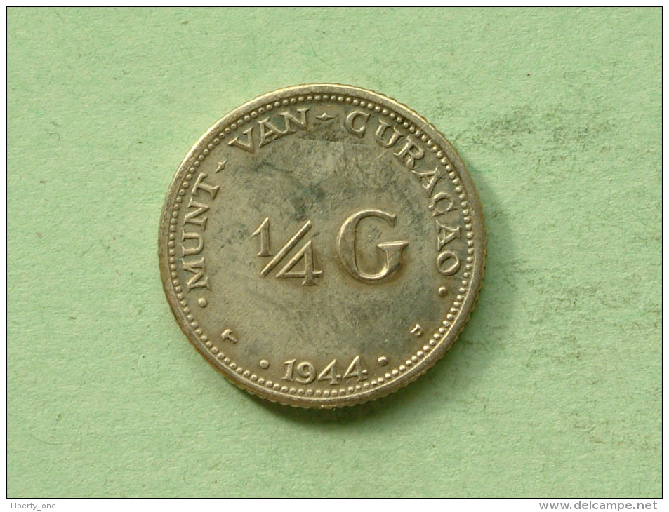 1944 D - 1 / 4 G - KM .. ( Uncleaned - For Grade, Please See Photo ) ! - Curaçao