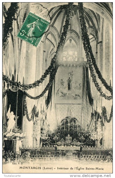 CPA 45 MONTARGIS INTERIEUR DE L  EGLISE SAINTE MARIE 1911 - Montargis