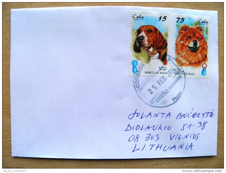 Postal Used Cover Sent  To Lithuania,  Fauna Animal Dogs Chien  Perros De Raza - Lettres & Documents