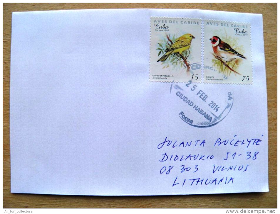 Postal Used Cover Sent  To Lithuania,  Fauna Animal Birds Oiseaux - Lettres & Documents
