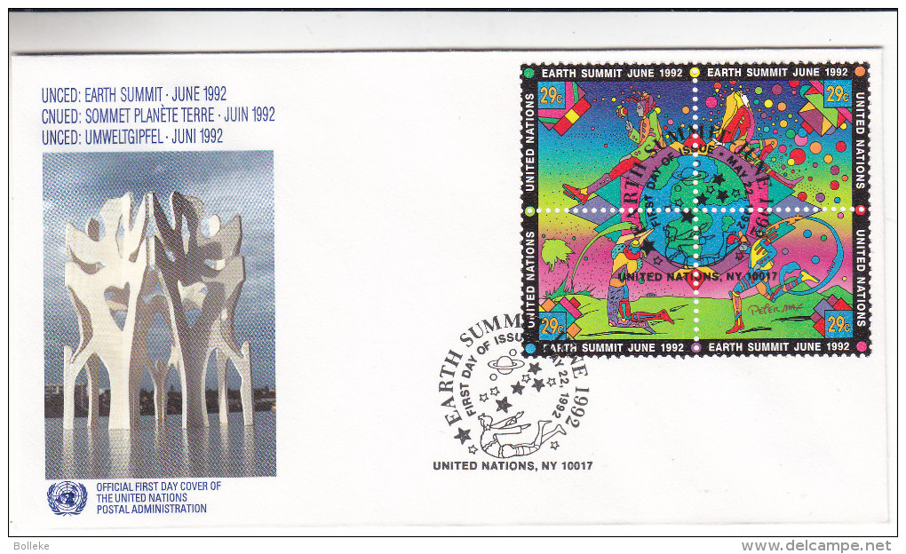Nations Unies - New York - Sommet Planète Terre - Lettre De 1992 - Brieven En Documenten