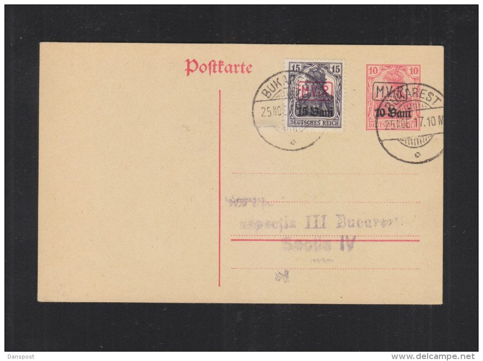 Romania German Occupation Stationery 1917 Bucharest - World War 1 Letters
