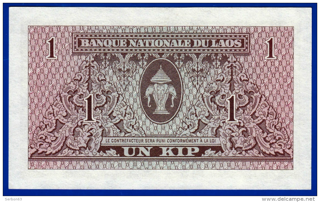 BILLET MONNAIE BANQUE NATIONALE DU LAOS - ASIE DU SUD-EST - UN KIP - BILLET NEUF N° S 247484 - Laos