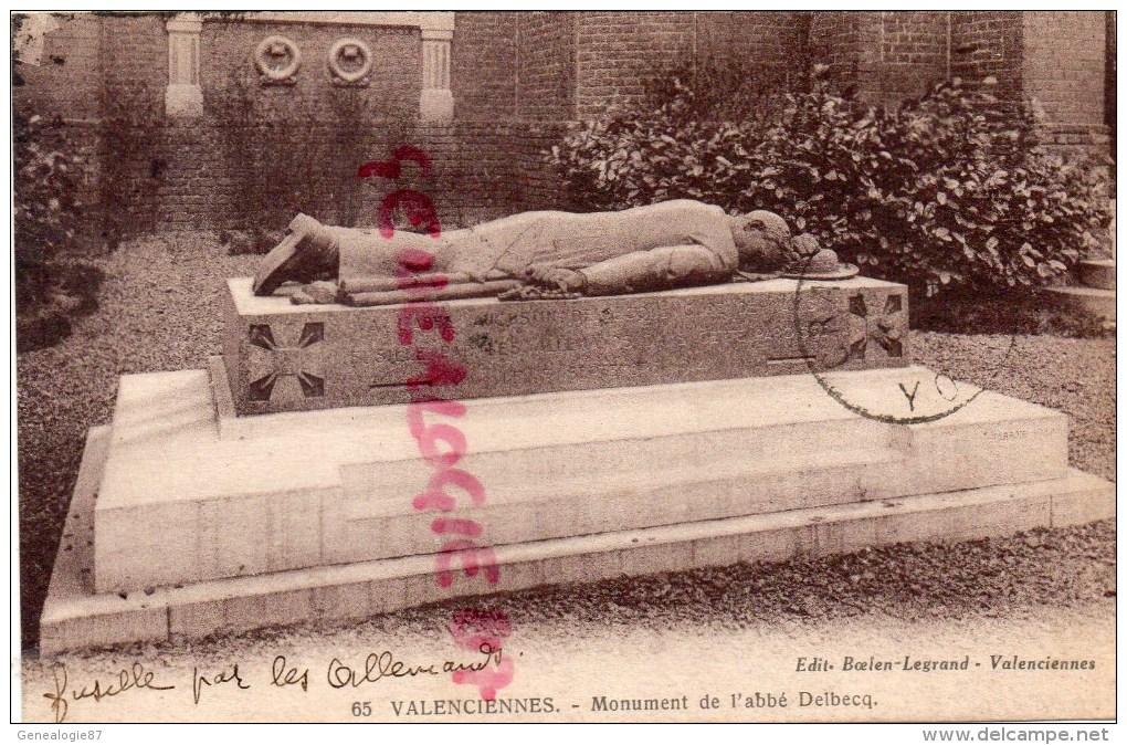 59 - VALENCIENNES -  MONUMENT DE L' ABBE DELBECQ - Valenciennes