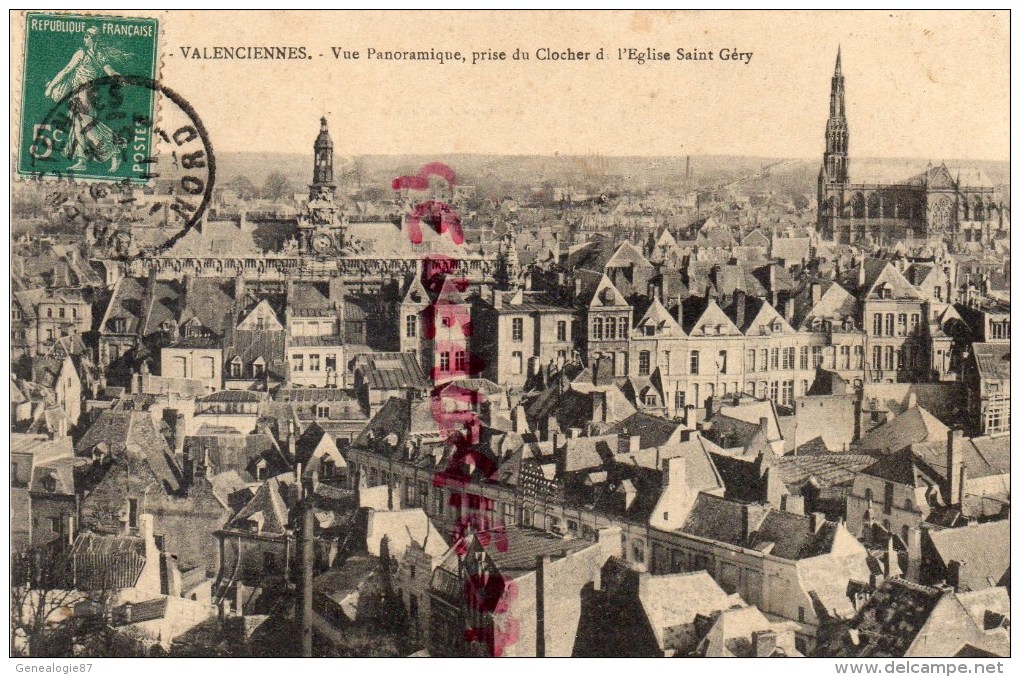 59 - VALENCIENNES - VUE PANORAMIQUE PRISE DU CLOCHER DE L' EGLISE SAINT GERY - Valenciennes