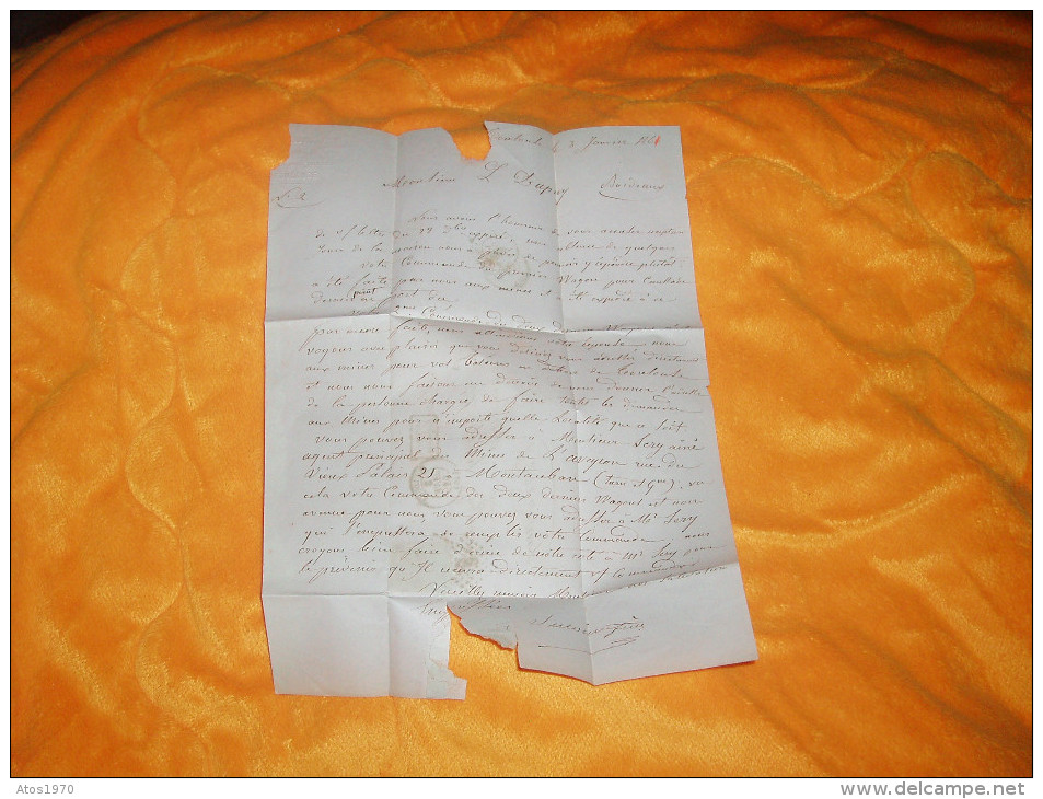 LETTRE ANCIENNE CIRCULEE DE 1861 / TOULOUSE A BORDEAUX / CACHETS DONT APRES LE DEPART +TIMBRE ET OBLITERATION - 1849-1876: Période Classique