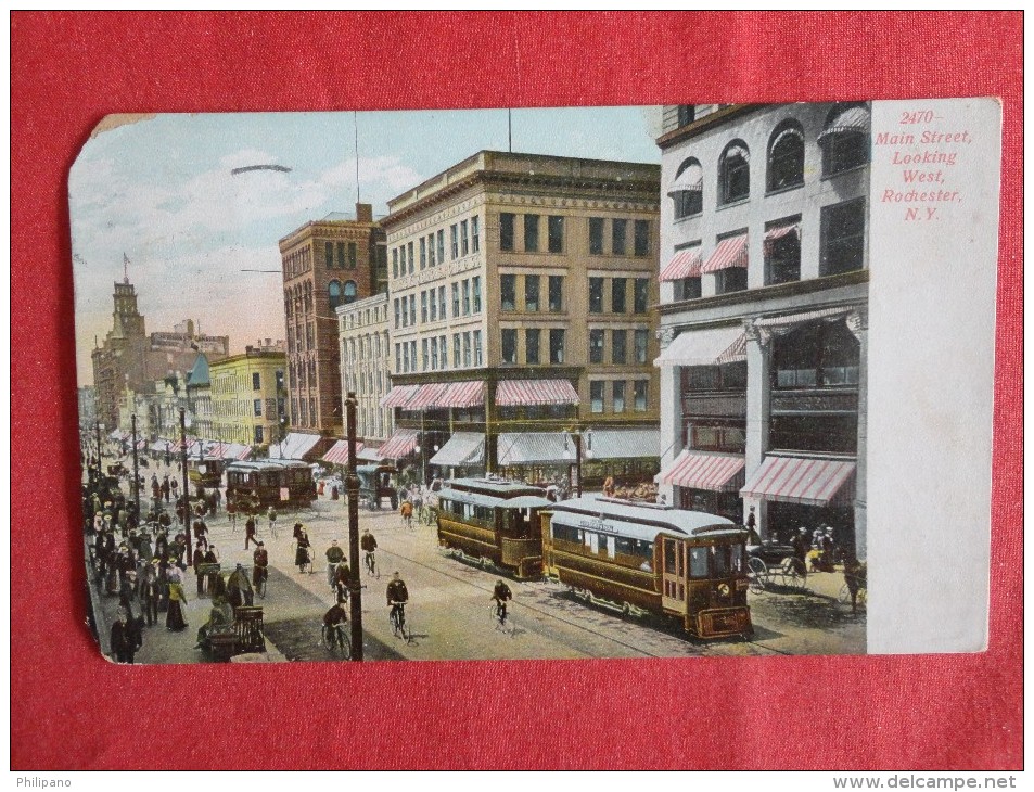 New York > Rochester  Main Street With Trolleys   1909  Cancel  Ref 1268 - Rochester