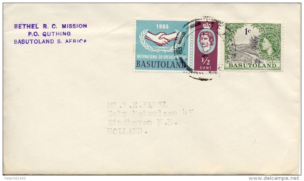 Cover Basutoland Met Adres - 1965-1966 Self Government