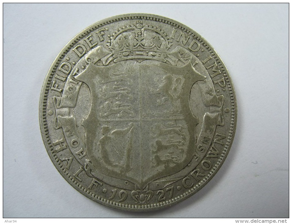 UK GREAT BRITAIN  HALF CROWN 1927 SILVER LOT 3 NUM 2 - K. 1/2 Crown