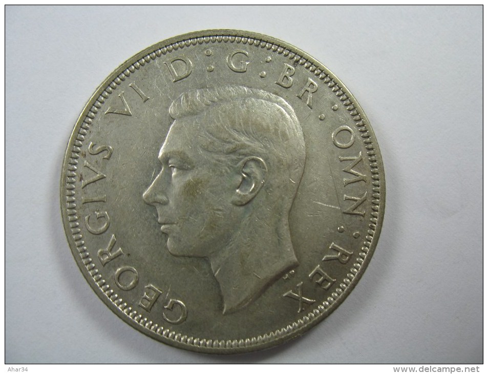 UK GREAT BRITAIN  HALF CROWN 1944 SILVER - K. 1/2 Crown