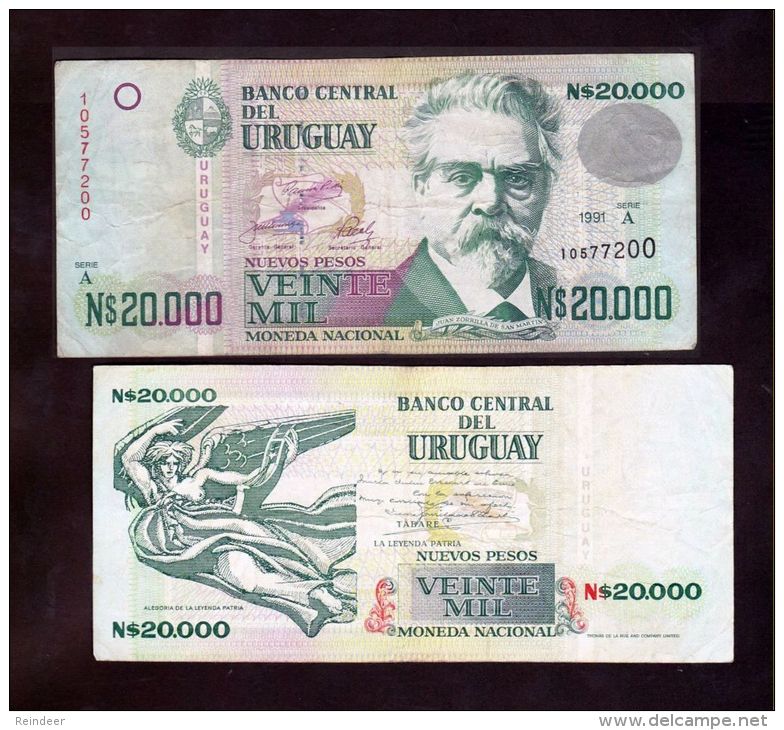 ® URUGUAY: 20000 Nuevos Pesos (1991) Fine - Uruguay