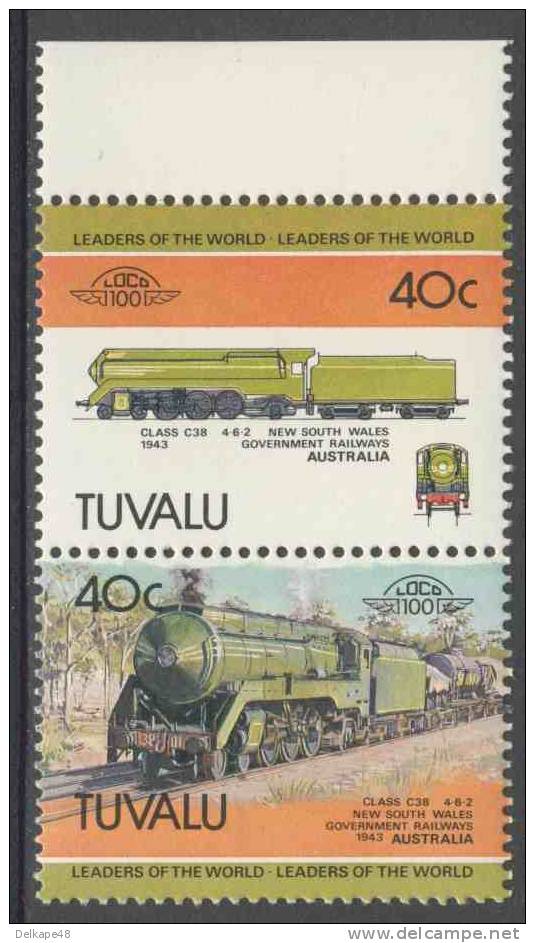 Tuvalu 1984 Mi 217 - 218  YT 227 - 228 ** Class C 38 4-6-2 New South Wales Government Railways (1943) Australia - Treinen