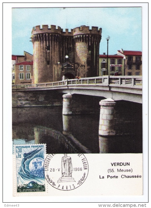 Carte Philatélique Premier Jour, 50e Anniversaire De La Victoire De Verdun, Meuse, 1966 - 1. Weltkrieg