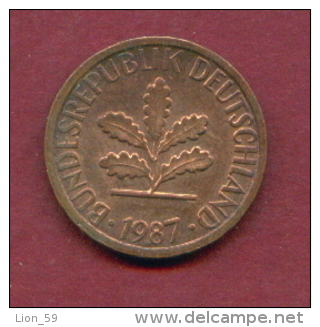 F2497 / - 1 Pfening 1987 ( G ) - FRG , Germany Deutschland Allemagne Germania - Coins Munzen Monnaies Monete - 1 Pfennig