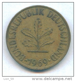 F2514 / - 10 Pfening 1969 ( J ) - FRG , Germany Deutschland Allemagne Germania - Coins Munzen Monnaies Monete - 10 Pfennig