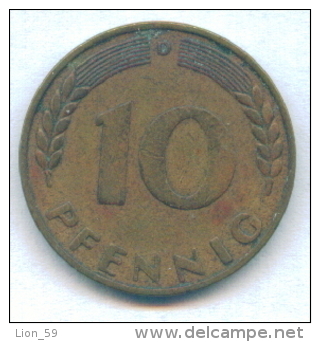 F2515 / - 10 Pfening 1949 ( D ) - FRG , Germany Deutschland Allemagne Germania - Coins Munzen Monnaies Monete - 10 Pfennig