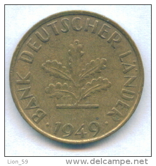 F2516 / - 10 Pfening 1949 ( G ) - FRG , Germany Deutschland Allemagne Germania - Coins Munzen Monnaies Monete - 10 Pfennig