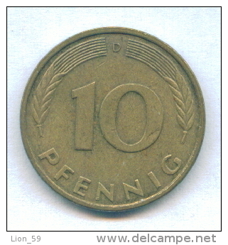 F2525 / - 10 Pfening 1995 ( D ) - FRG , Germany Deutschland Allemagne Germania - Coins Munzen Monnaies Monete - 10 Pfennig