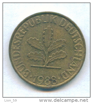 F2526 / - 10 Pfening 1988 ( F ) - FRG , Germany Deutschland Allemagne Germania - Coins Munzen Monnaies Monete - 10 Pfennig
