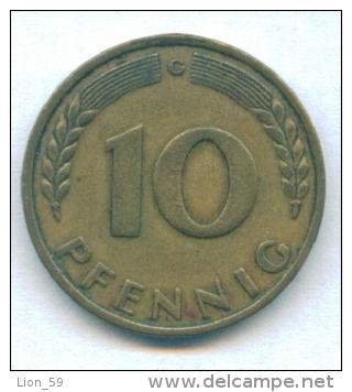 F2536 / - 10 Pfening 1950 ( G ) - FRG , Germany Deutschland Allemagne Germania - Coins Munzen Monnaies Monete - 10 Pfennig