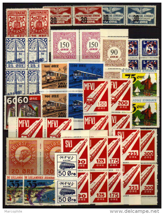 DANEMARK - DENMARK - POSTE FERROVIAIRE / 48 TIMBRES DE COLIS POSTAUX PRIVES (ref 5340) - Emisiones Locales