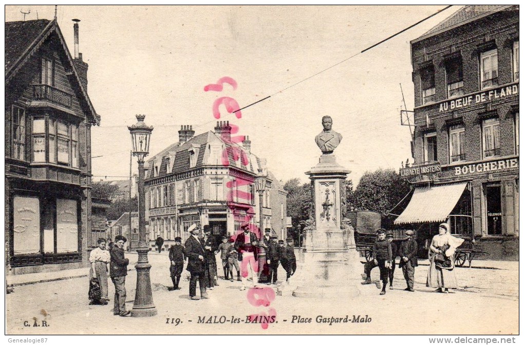 59 - MALO LES BAINS -  PLACE GASPARD MALO- BOUCHERIE  AU BOEUF DE FLANDRE - Malo Les Bains