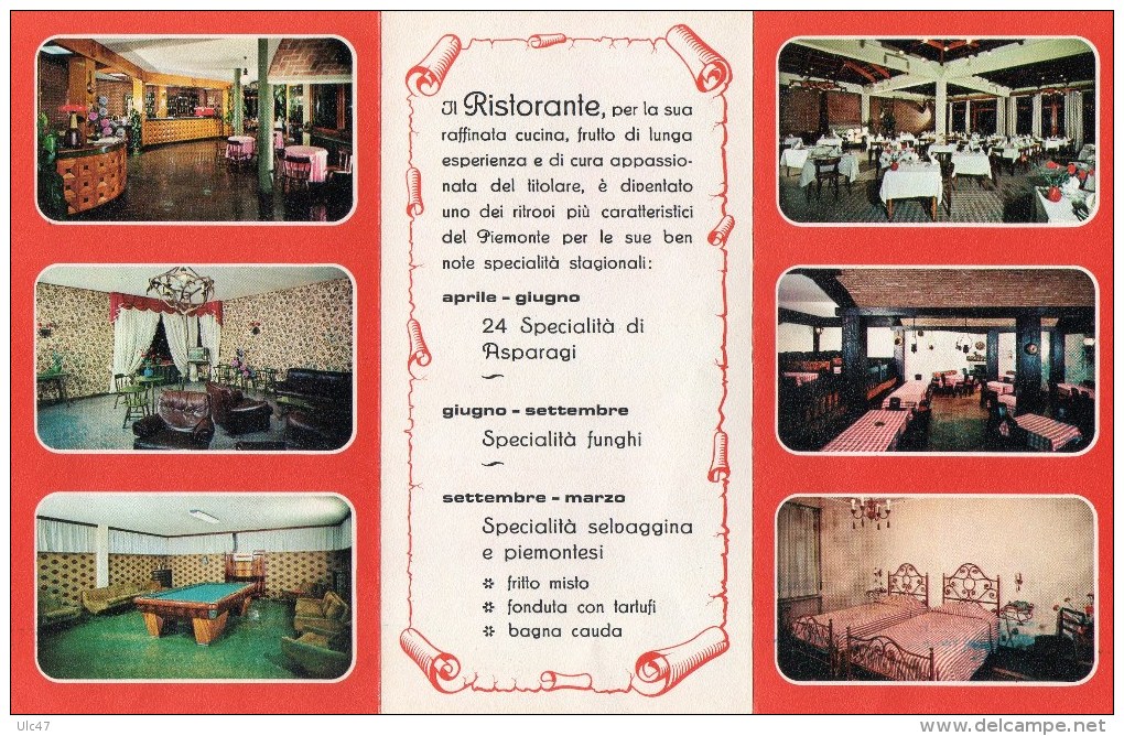 - CAMBIANO (Turino) - Hotel. Ristorante Dei CACCIATORI "DA MARIO" - 14,5cm X 7,5cm. Voir Scan Versso - - Bares, Hoteles Y Restaurantes
