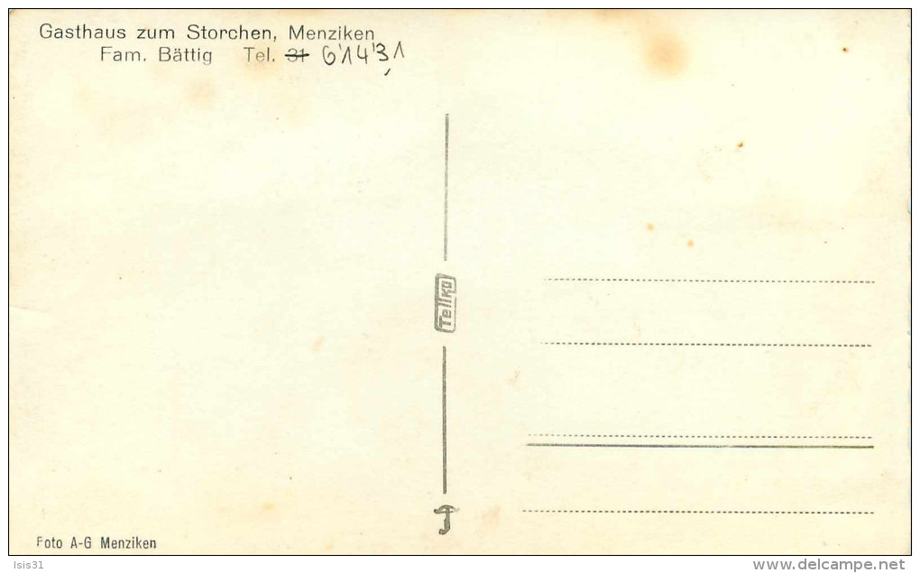 Suisse - Argovie - Gasthof Zum Storchen - Gasthaus Zum Storchen - Menziken - Fam. Bättig - état - Menziken