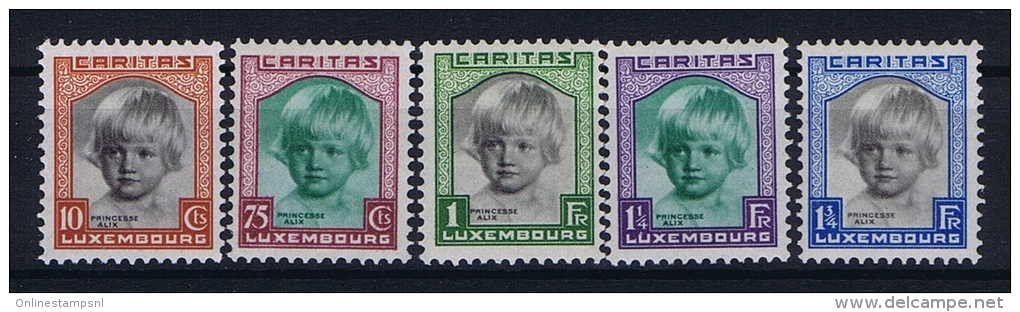 Luxembourg:  Mi.nr. 240 - 244, Yv 234-238 MH/*, 1931 Caritas - Ongebruikt