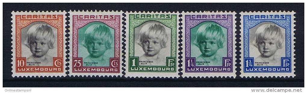 Luxembourg:  Mi.nr. 240 - 244, Yv 234-238 MH/*, 1931 Caritas - Ongebruikt