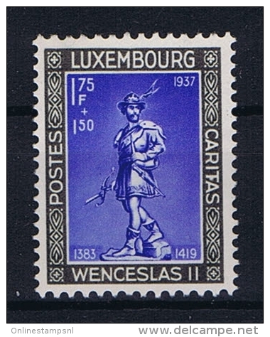 Luxembourg:  Mi.nr. 308, Yv 299a MH/*/Charn. 1937 Caritas = CariFas - Plaatfouten & Curiosa