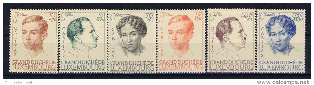 Luxembourg:  Mi.nr. 333 - 338, Yv 325 - 329  1939  MH/* - Ungebraucht