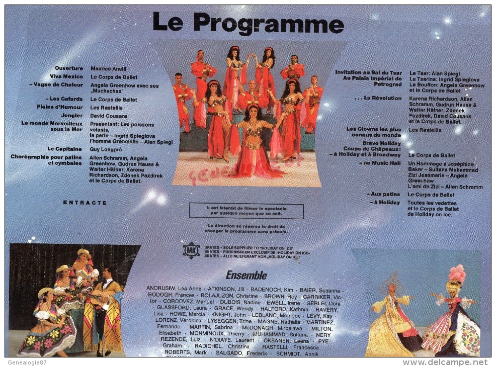 69 - LYON - BEAU PROGRAMME HOLIDAY ON ICE -18 OCTOBRE 1986- MAURICE ANELLI- LES RASTELLIS- DAVID COUSANS- - Programmes