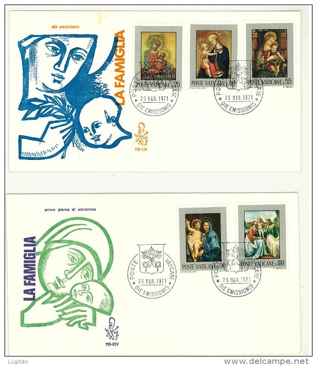 VATICANO FDC VENETIA  - LA FAMIGLIA - ANNO 1971 - 2 BUSTE - FDC