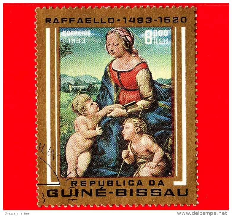 GUINEA BISSAU - 1983 - 500 Anni Della Nascita Di Raffaello - Madonna,  Bambino E S. Giovanni Battista - 8 - Guinea-Bissau