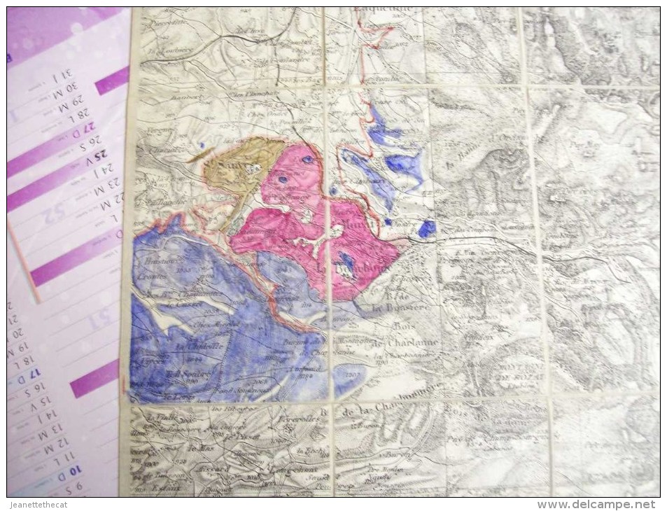 VIEILLE CARTE CONTRECOLLEE Entoilée LA BOURBOULE  MONT DORE  63 Puy De Dome Vers La Fin Du XIXe - Cartes Topographiques