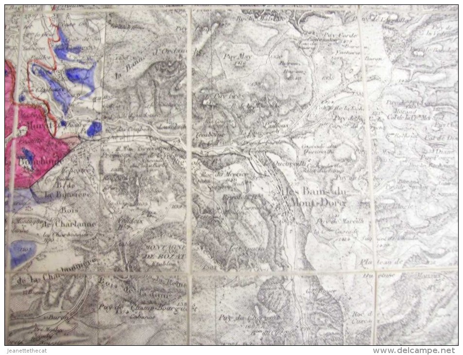 VIEILLE CARTE CONTRECOLLEE Entoilée LA BOURBOULE  MONT DORE  63 Puy De Dome Vers La Fin Du XIXe - Topographical Maps