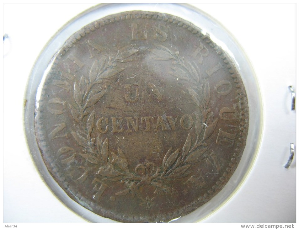 CHILE 1 ONE CENTAVO 1853 NICE GRADE . LOT 3 NUM 1 - Chile