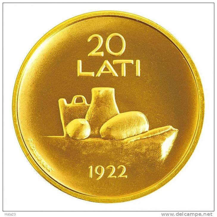 (!) Latvia, Coin Of Latvia,+ Food Milk + Bread  20 Lati, Gold, Proof, 2008 - Lettonie